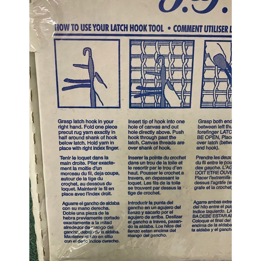 J.&P. Coats Latch Hook Christmas Quilt Kit New Vintage Sealed - Picture 11 of 12